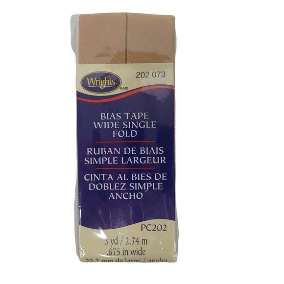 Wrights Bias Tape Single Fold Wide Bundle Of 6 Tan Green Glow Canary - Picture 3 of 8